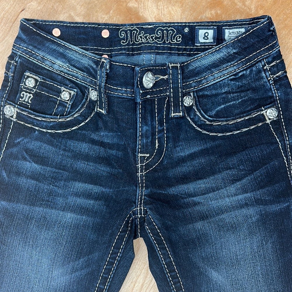 MISS ME Girls embellished jeans size 8 skinny leg - Picture 2 of 14